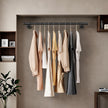 Wall-Mounted Clothes Rail – Steel – Black – Space-Saving Design with 60 kg Load Capacity