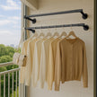 Clothes Rack – Steel – Black – Wall-Mounted, Industrial Design, Space-Saving