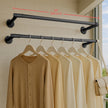 Clothes Rack – Steel – Black – Wall-Mounted, Industrial Design, Space-Saving