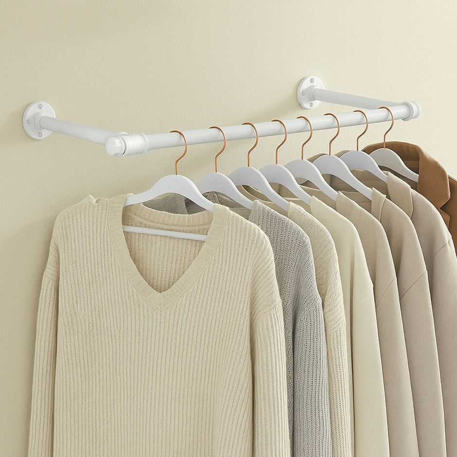 Clothes Rack – Steel – Black – Wall-Mounted, Industrial Design, Space-Saving