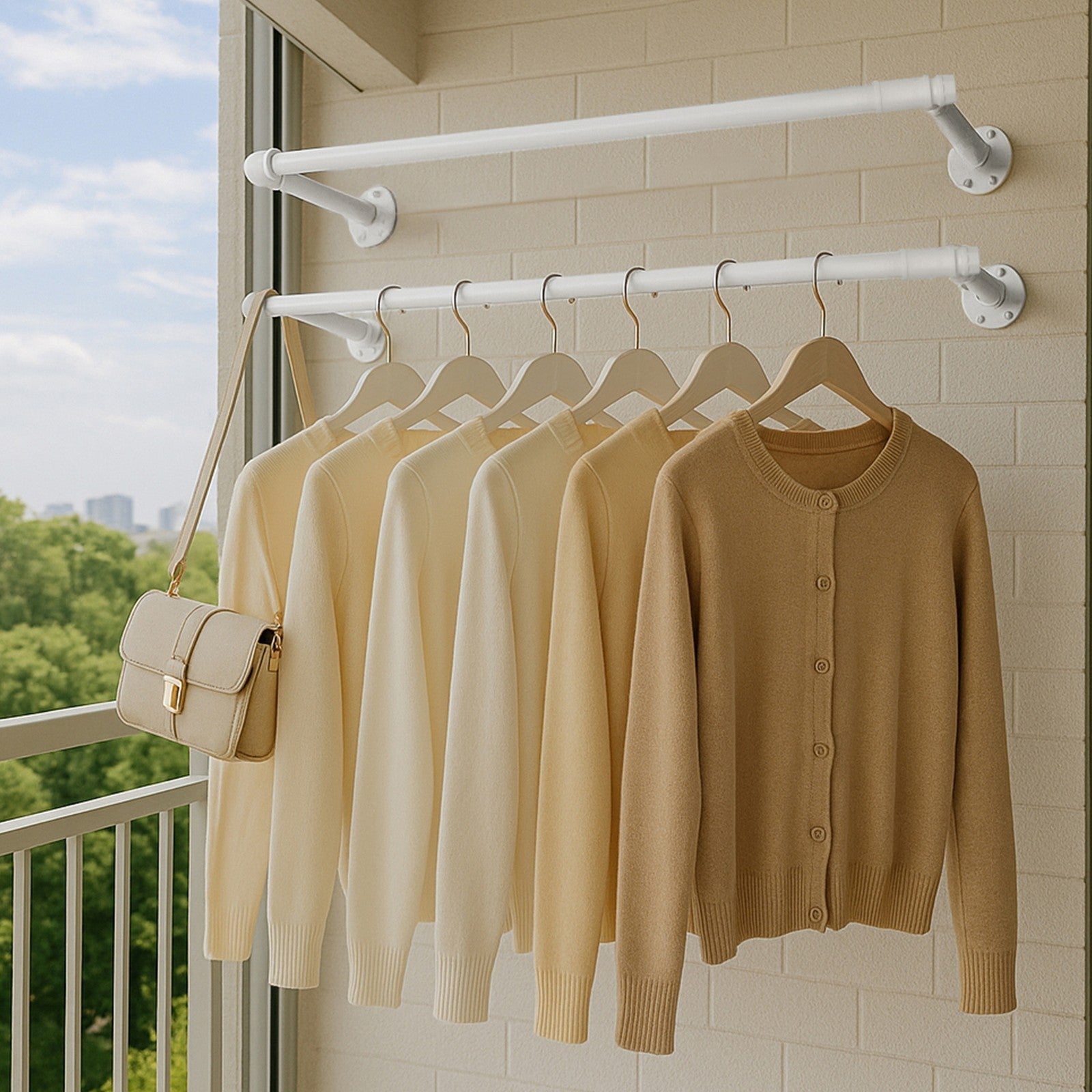 Clothes Rack – Steel – Black – Wall-Mounted, Industrial Design, Space-Saving