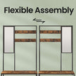 Coat Rack – MDF – Camel Brown and Ink Black – With Mirror and Shoe Storage