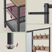 Coat Rack – MDF – Camel Brown and Ink Black – With Mirror and Shoe Storage