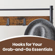 Coat and Shoe Rack – Metal and Wood – Greige and Black – With Storage Bench