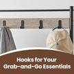 Coat and Shoe Rack – Wood and Metal – Greige and Black – With Storage Bench