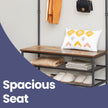Hall Tree – Steel – Industrial Style – Multifunctional with Shoe Storage and 9 Hooks