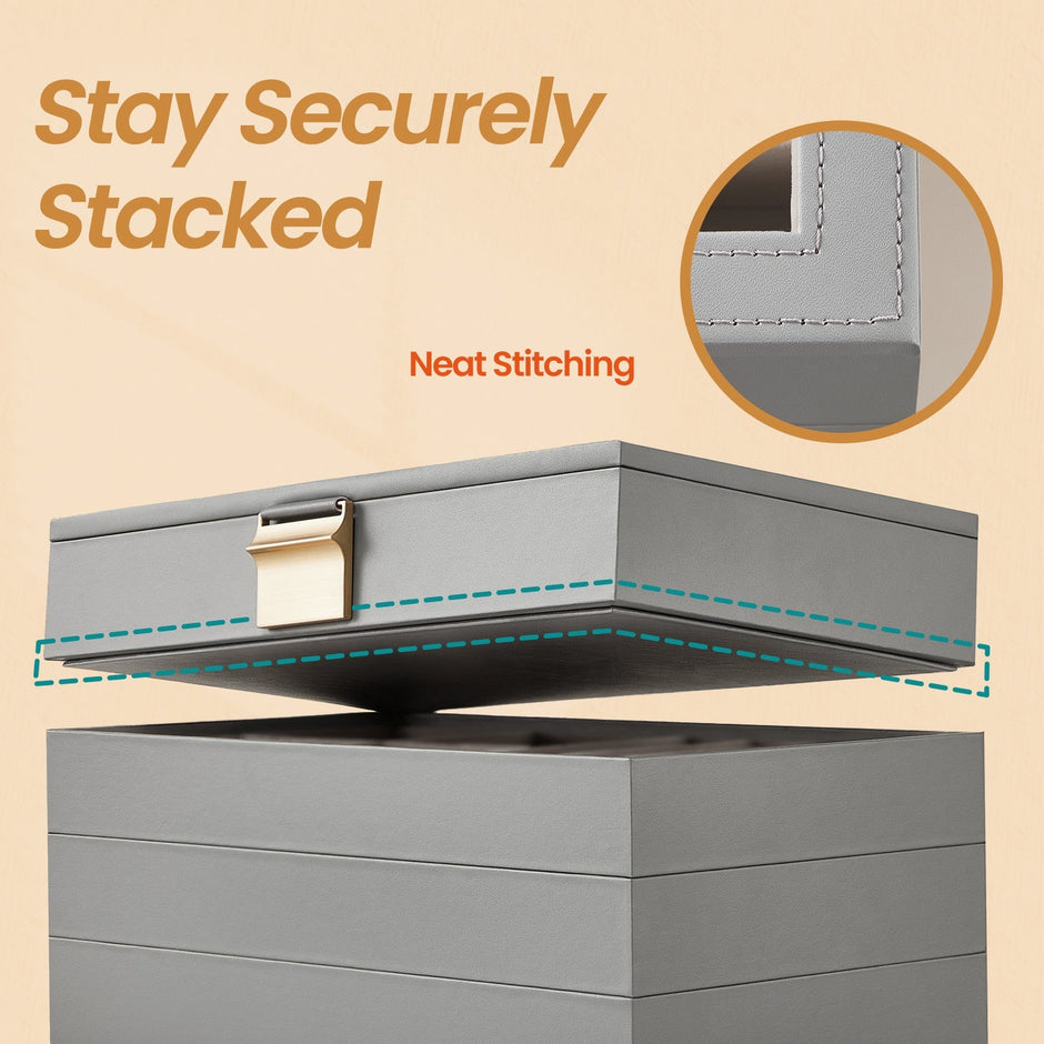 4-Tier Stackable Jewellery Organiser – Clear Glass – Drawer Design – Elegant Storage Solution