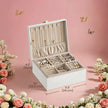Jewelry Box – Wood – White – 2-Layer with Removable Tray and Handle