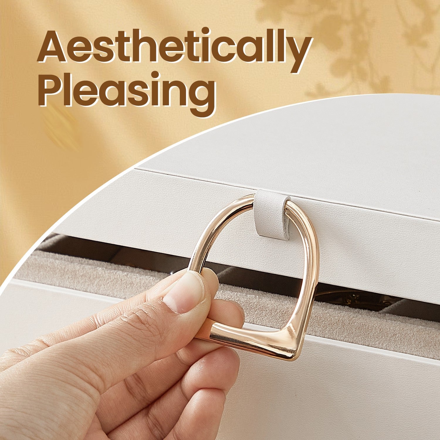 Jewelry Box – Wood – White – 2-Layer with Removable Tray and Handle