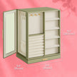 Jewellery Organizer – Glass – Vertical – 360° Rotating with 5 Drawers and Open Design
