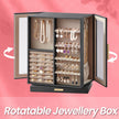 Jewellery Organizer – Glass – Vertical – 360° Rotating with 5 Drawers and Open Design