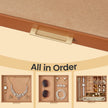 Jewelry Box – Glass – Cloud White and Gold – 3-Layer Organizer with 2 Drawers