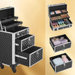 Makeup Trolley – ABS – Red – Rolling with 2 Drawers