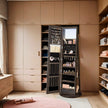 Jewellery Cabinet – Wood – Ash Brown and Black – 360° Rotating with Lockable Storage and Full-Length Mirror