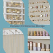 Lockable Jewellery Cabinet – Wood – White – Wall-Mounted with Mirror and Space-Saving Design