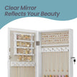 Lockable Jewellery Cabinet – Wood – White – Wall-Mounted with Mirror and Space-Saving Design