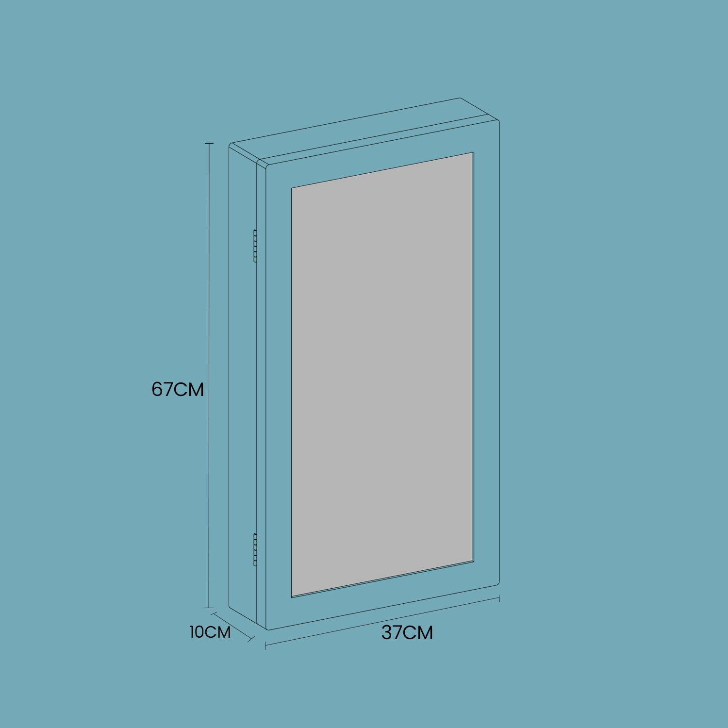 Lockable Jewellery Cabinet – Wood – White – Wall-Mounted with Mirror and Space-Saving Design