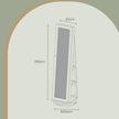 Jewellery Cabinet – Wood – White with Greyish Wood Grain – Full-Length Mirror with 360° Swivel
