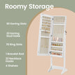 Jewellery Cabinet Armoire – MDF – Brown – Lockable with Full-Length Mirror