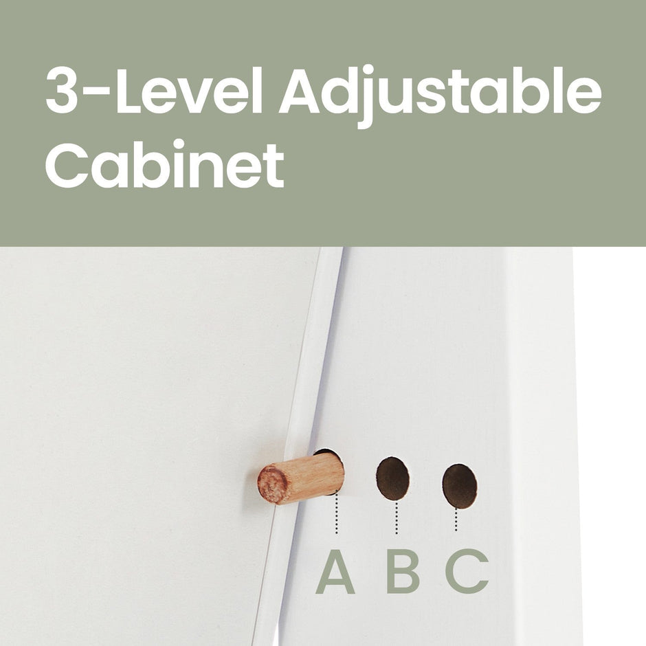 Jewellery Cabinet Armoire – MDF – Brown – Lockable with Full-Length Mirror