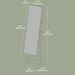Jewellery Cabinet Armoire – MDF – Brown – Lockable with Full-Length Mirror