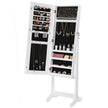 Jewellery Storage Cabinet – Wood – Black and White – Lockable with Full-Length Mirror