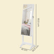 Jewellery Storage Cabinet – Wood – Black and White – Lockable with Full-Length Mirror