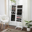 Jewellery Storage Cabinet – Wood – Black and White – Lockable with Full-Length Mirror