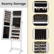 Jewellery Storage Cabinet – Wood – Black and White – Lockable with Full-Length Mirror