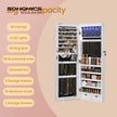 Wall-Mounted Jewelry Cabinet – Mirror – White – LED Lighted with Large Capacity and Drawers