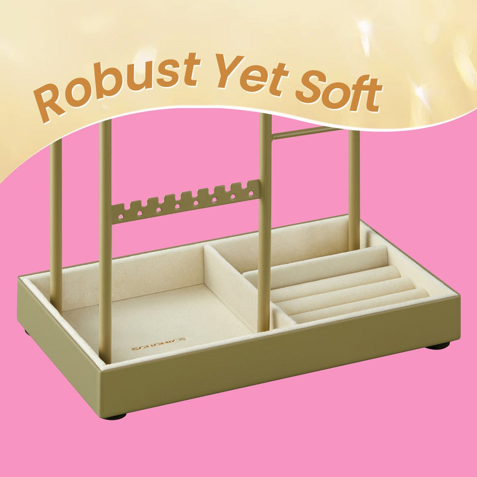 Jewellery Organizer – Metal Frame – Velvet-Lined – Earring and Bracelet Display Stand
