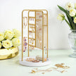 Rotating Jewellery Display Stand – Metal – Gold – 4 Independent Sections with Bottom Tray