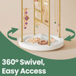 Rotating Jewellery Display Stand – Metal – Gold – 4 Independent Sections with Bottom Tray