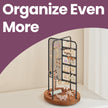 Rotating Jewellery Display Stand – Metal – Black – 4 Independent Sections with Bottom Tray