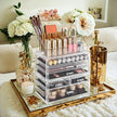 Large Acrylic Makeup Organizer – Clear – Stackable with 6 Drawers for Cosmetics and Makeup Tools