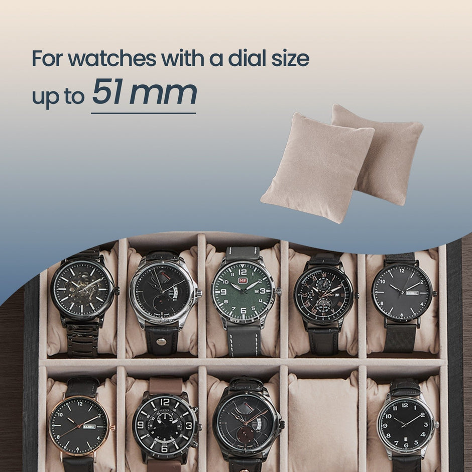 Watch Box – Solid Wood – Rustic Walnut – 10-Slot Organiser with Glass Lid