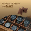 Watch Box – Solid Wood – Rustic Walnut – 10-Slot Organiser with Glass Lid