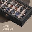 Watch Box – Solid Wood – Rustic Walnut – 12 Slots with Glass Lid