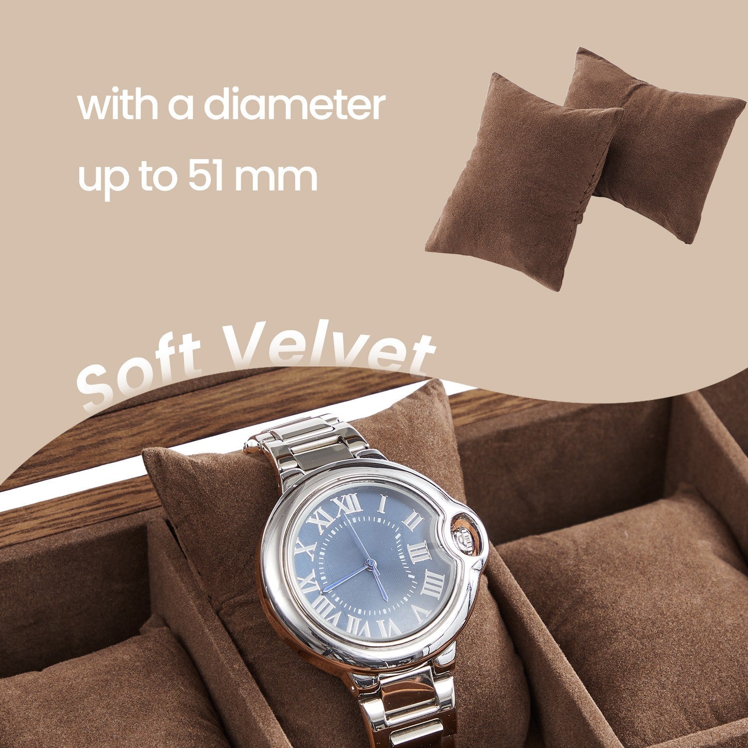 Watch Box – Solid Wood – Walnut – 12-Slot Organizer with Glass Lid