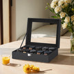 Watch Box Organizer – MDF and Glass – Black – 10-Slot with Removable Pillows and Lockable Design