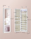 Jewellery Cabinet – Wood – White – Lockable with Mirror and Multiple Compartments