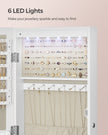 Jewellery Cabinet – Wood – White – Lockable with Mirror and Multiple Compartments