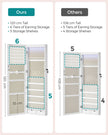 Jewellery Cabinet – Wood – White – Lockable with Mirror and Multiple Compartments