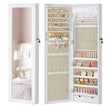 Jewellery Cabinet – Wood – White – Lockable with Mirror and Multiple Compartments
