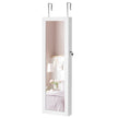 Jewellery Cabinet – Wood – White – Lockable with Mirror and Multiple Compartments