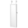 Jewellery Cabinet – Wood – White – Lockable with Mirror and Multiple Compartments