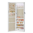 Jewellery Cabinet – Wood – White – Lockable with Mirror and Multiple Compartments