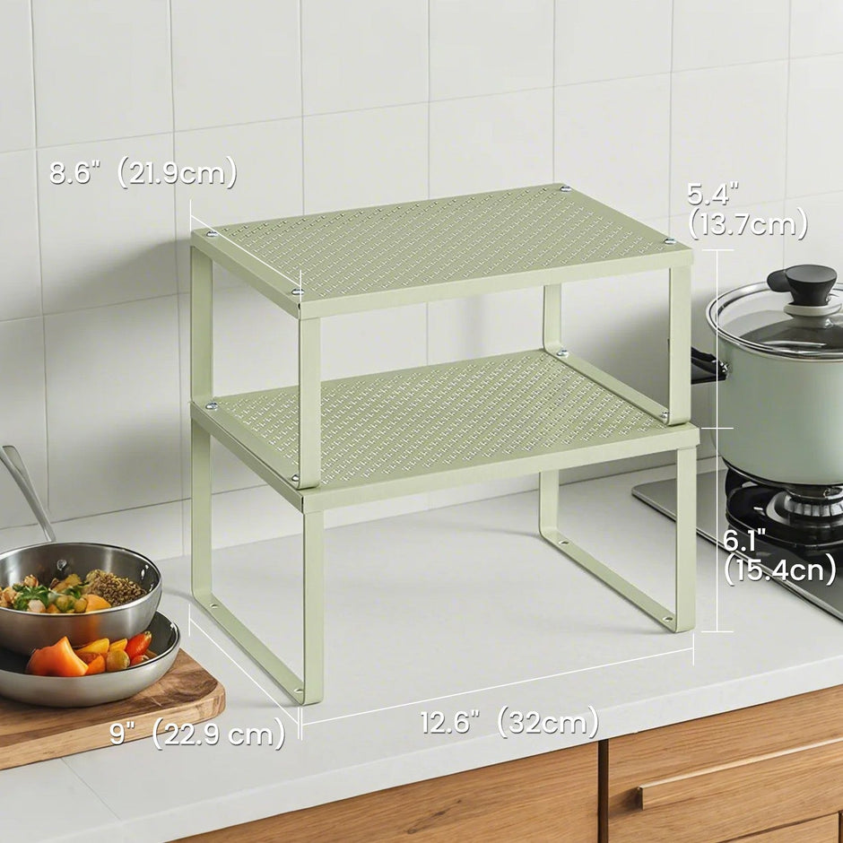Set of 2 Spice Racks – Metal – Ink Black – Stackable and Expandable