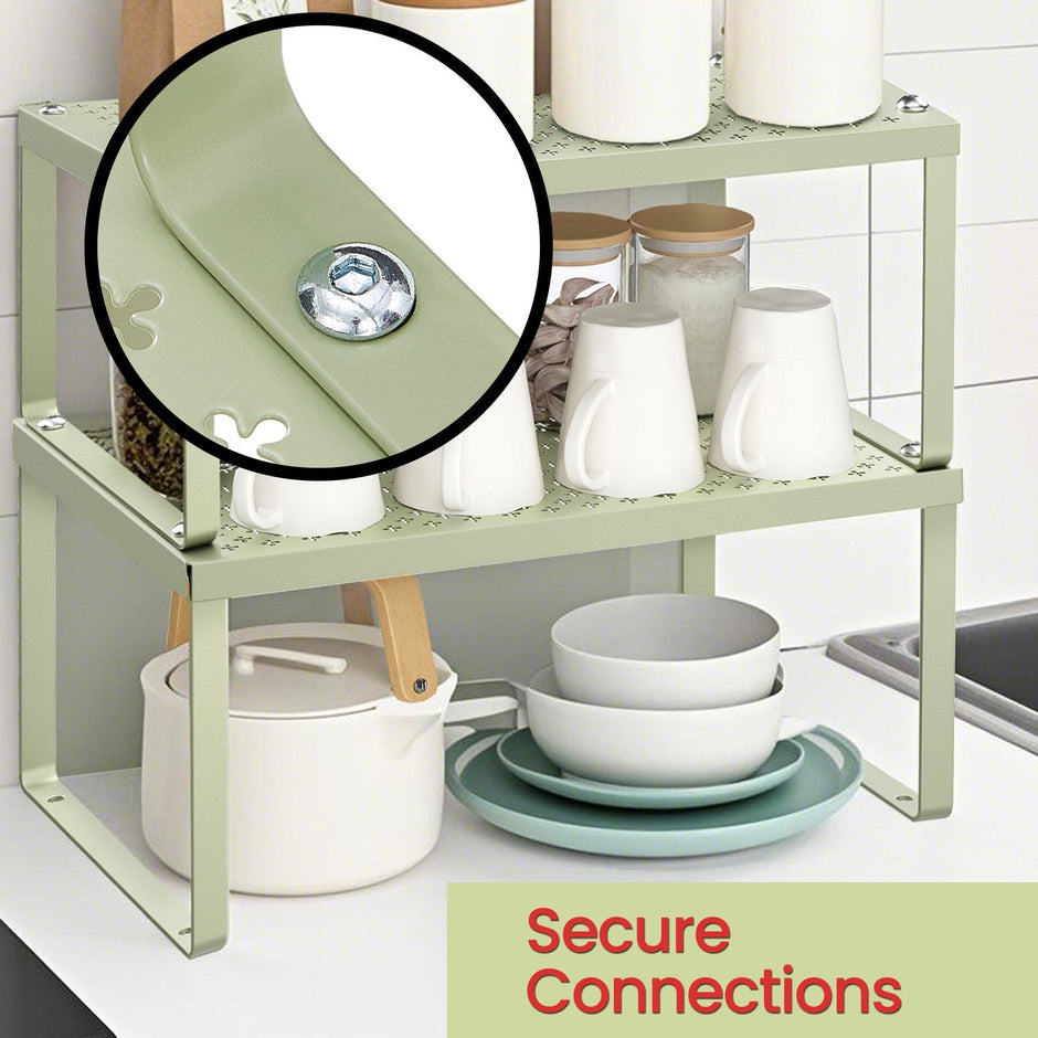 Set of 2 Spice Racks – Metal – Ink Black – Stackable and Expandable