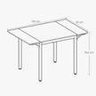 Extendable Drop Leaf Dining Table – Natural Oak and Cloud White – Industrial Design – Seats 2-4 People